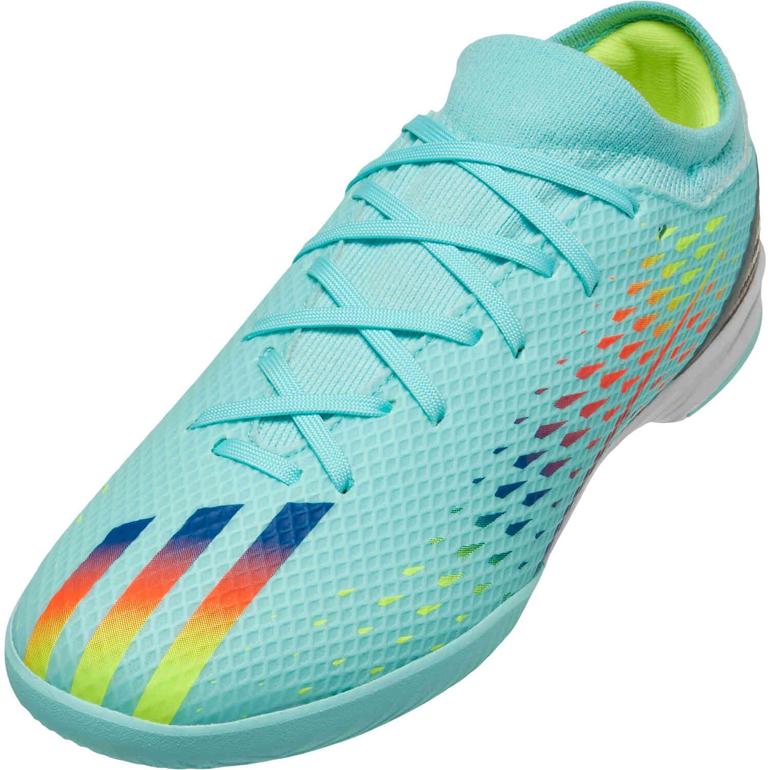 Kids adidas X Speedportal.3 Indoor Soccer Shoes - Clear Solar & Power Blue Soccer Master
