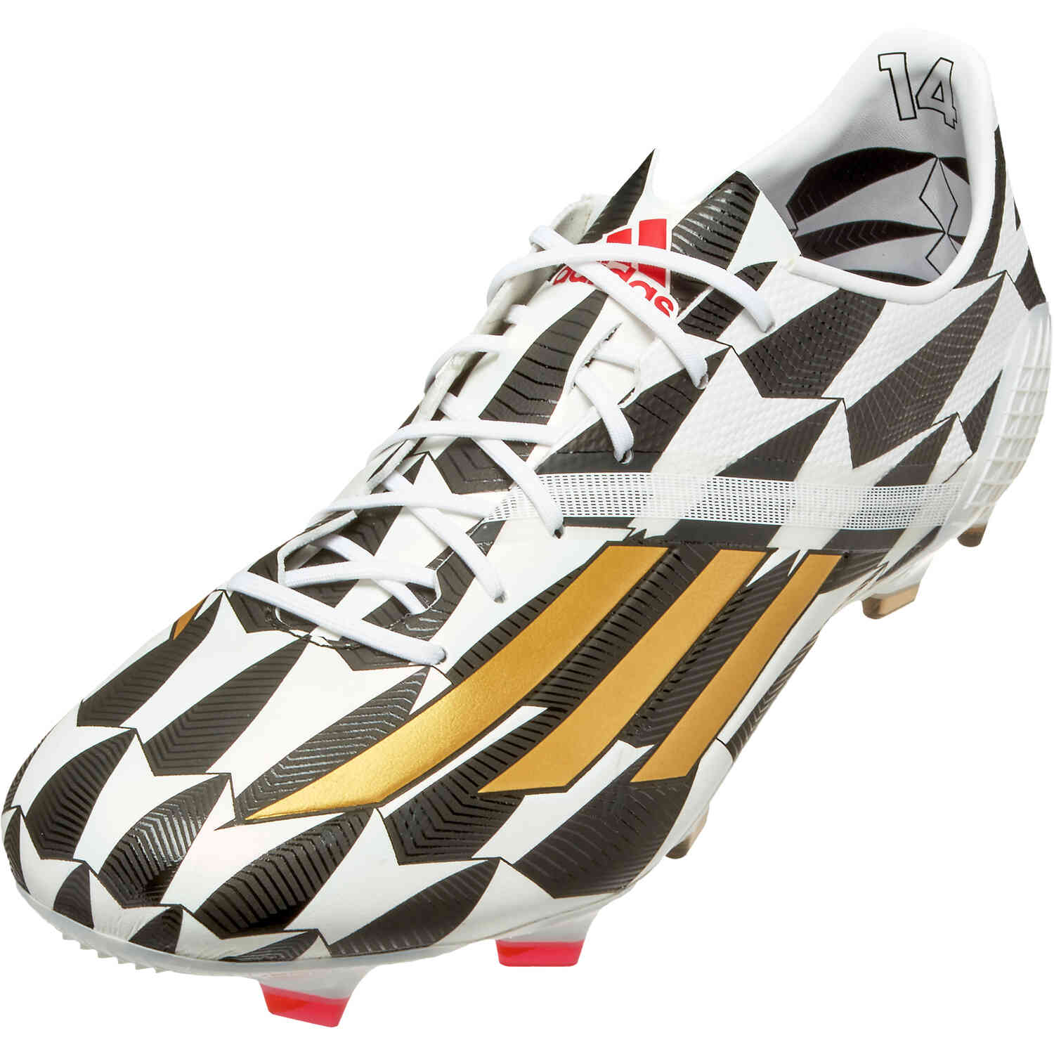 adidas Mo Salah F50 Adizero IV FG - White & Metallic Gold with ...