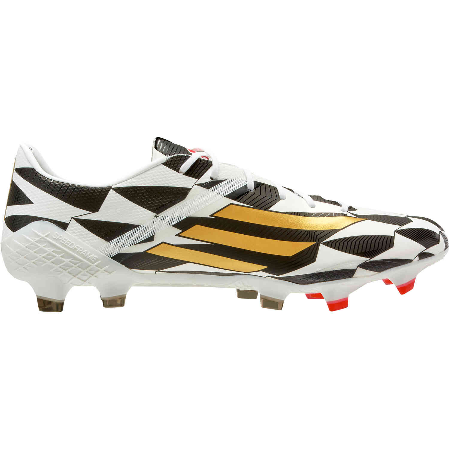 adidas Mo Salah F50 Adizero IV FG - White & Metallic Gold with ...