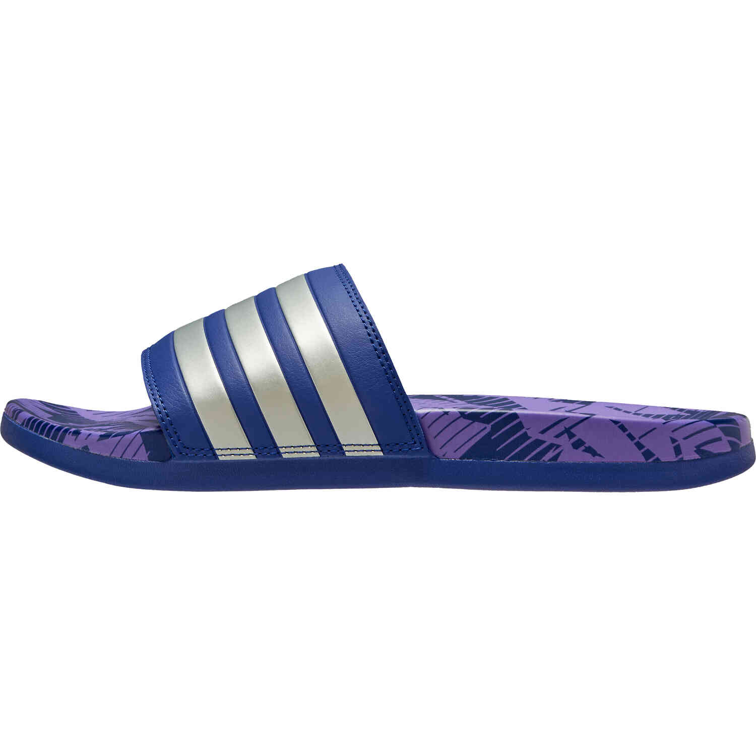 adidas Argentina Comfort Slides - Legacy Indigo & Silver Metallic Soccer Master