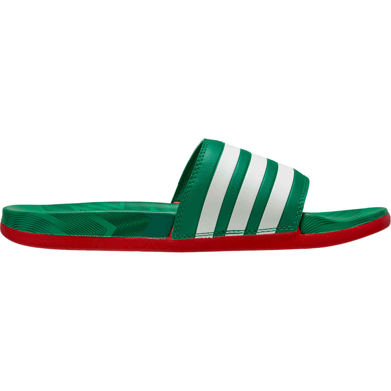 adidas Mexico Adilette Comfort Slides - Vivid Green, White & Scarlet -  Soccer Master