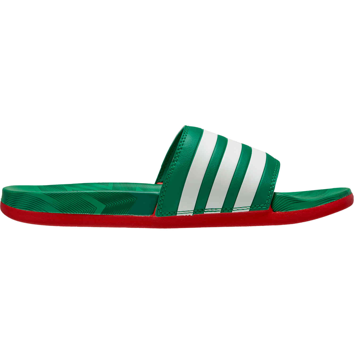 adidas Mexico Adilette Comfort Slides Vivid Green White