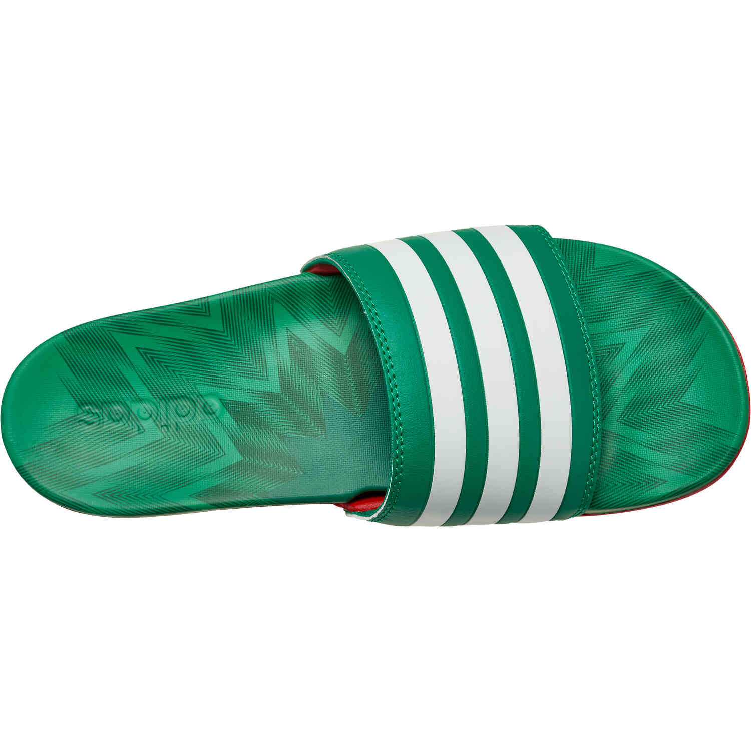 adidas Mexico Adilette Comfort Slides Vivid Green White