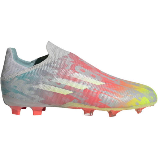 Kids adidas X Speedflow+ FG - Clear Onix & Ftwr White with Solar Yellow