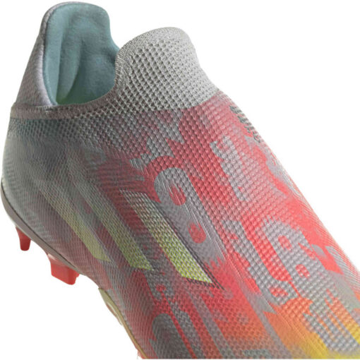 Kids adidas X Speedflow+ FG - Clear Onix & Ftwr White with Solar Yellow - Image 4