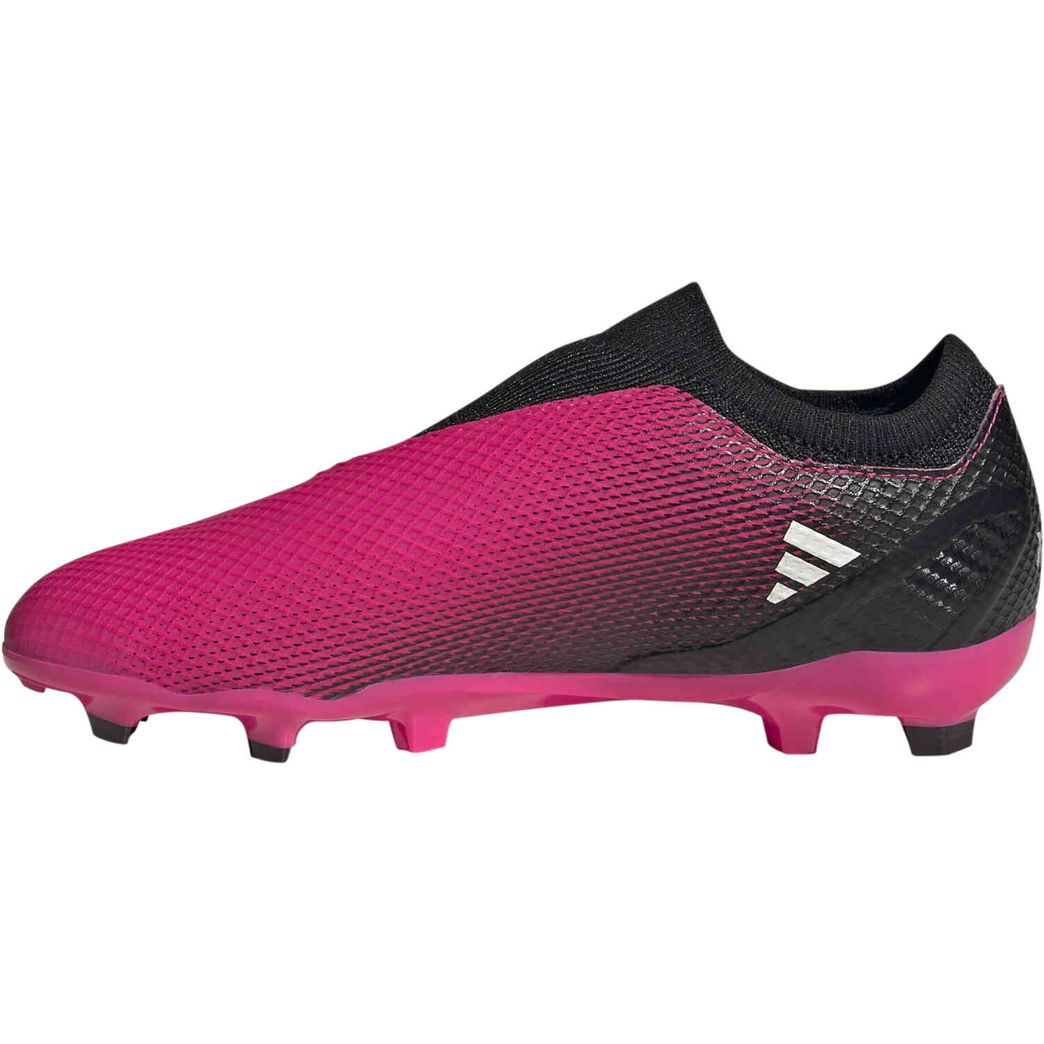 Kids adidas Laceless X Speedportal.3 FG Firm Ground Soccer Cleats - Team Shock 2, Metallic & Soccer Master