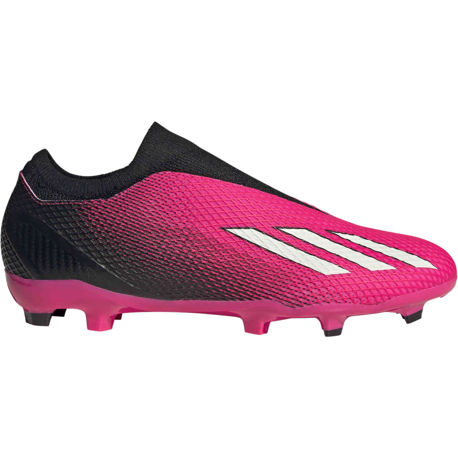 adidas Laceless X Speedportal.3 FG Firm Ground Soccer Cleats - Team Shock Pink 2, Zero Metallic Black - Soccer Master