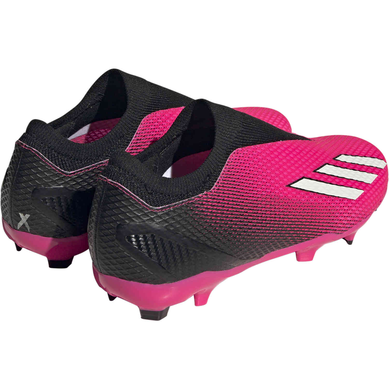 adidas Laceless X Speedportal.3 FG Firm Ground Soccer Cleats - Team Shock Pink 2, Zero Metallic Black - Soccer Master