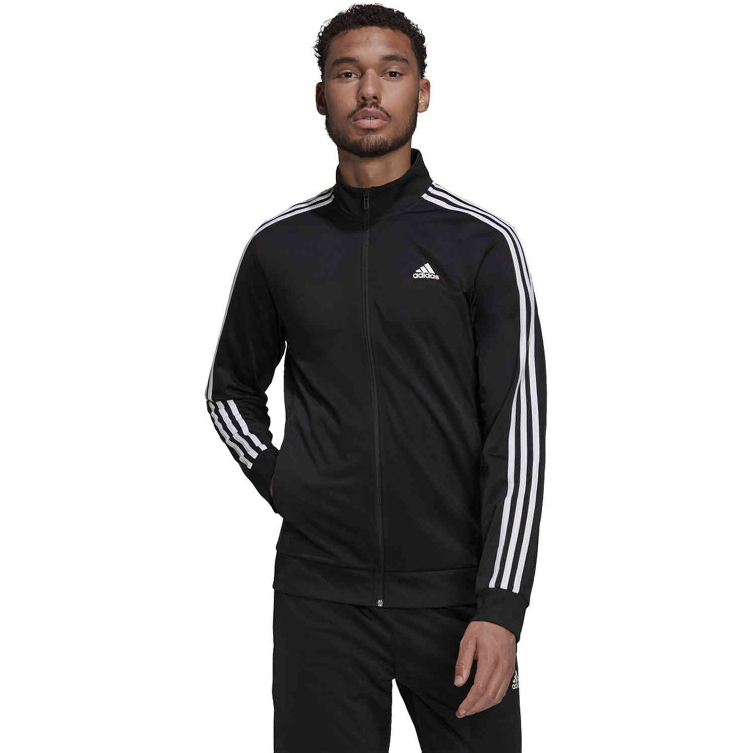 adidas 3-Stripes Track Jacket - Black & White - Soccer Master