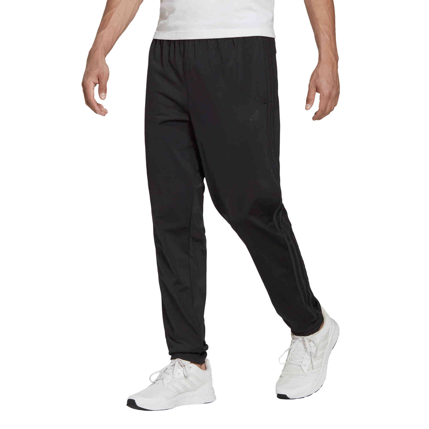 adidas Tapered 3-Stripes Track Pants - Black & Black - Soccer Master