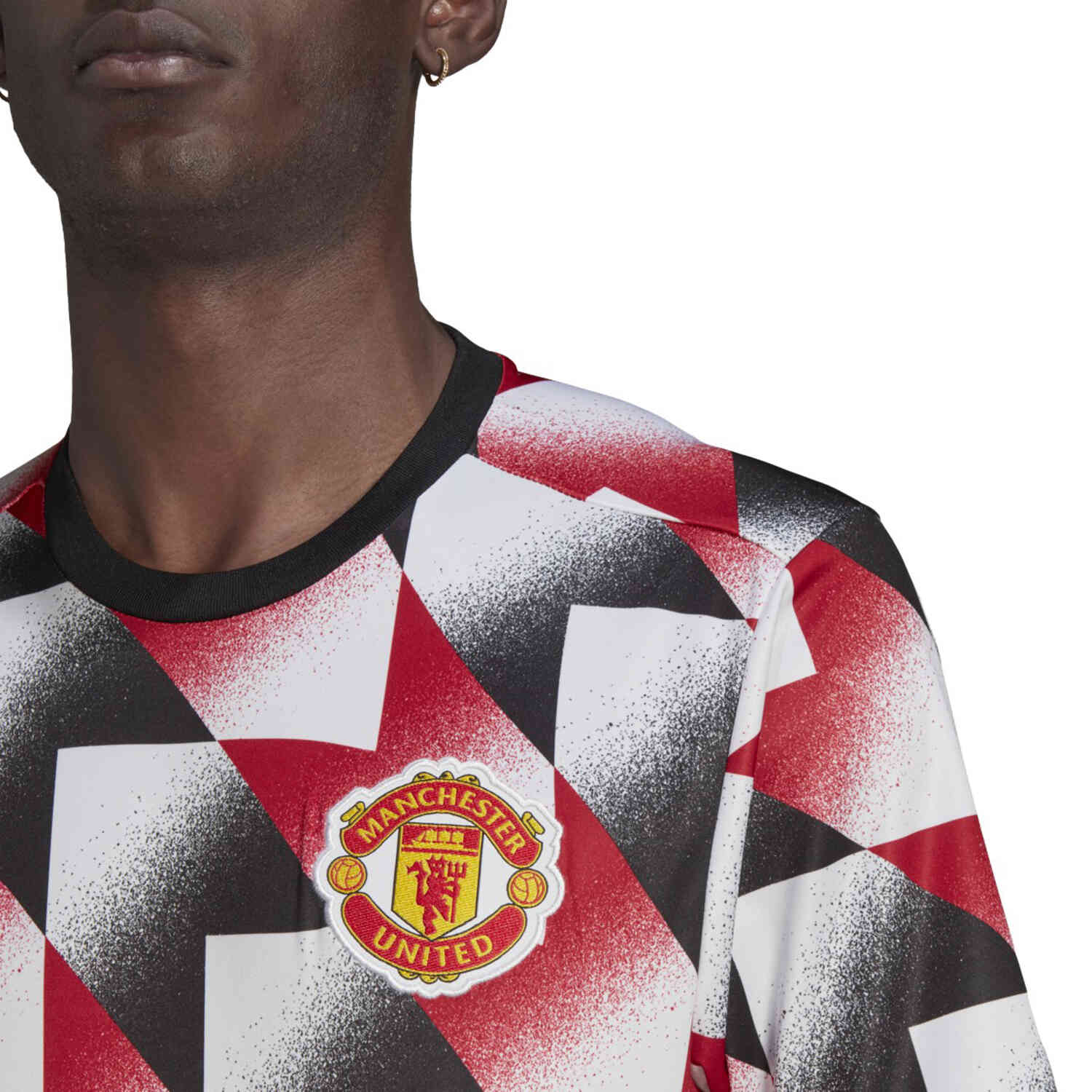 adidas Manchester United Pre-match Top - White, Real Red & Black ...