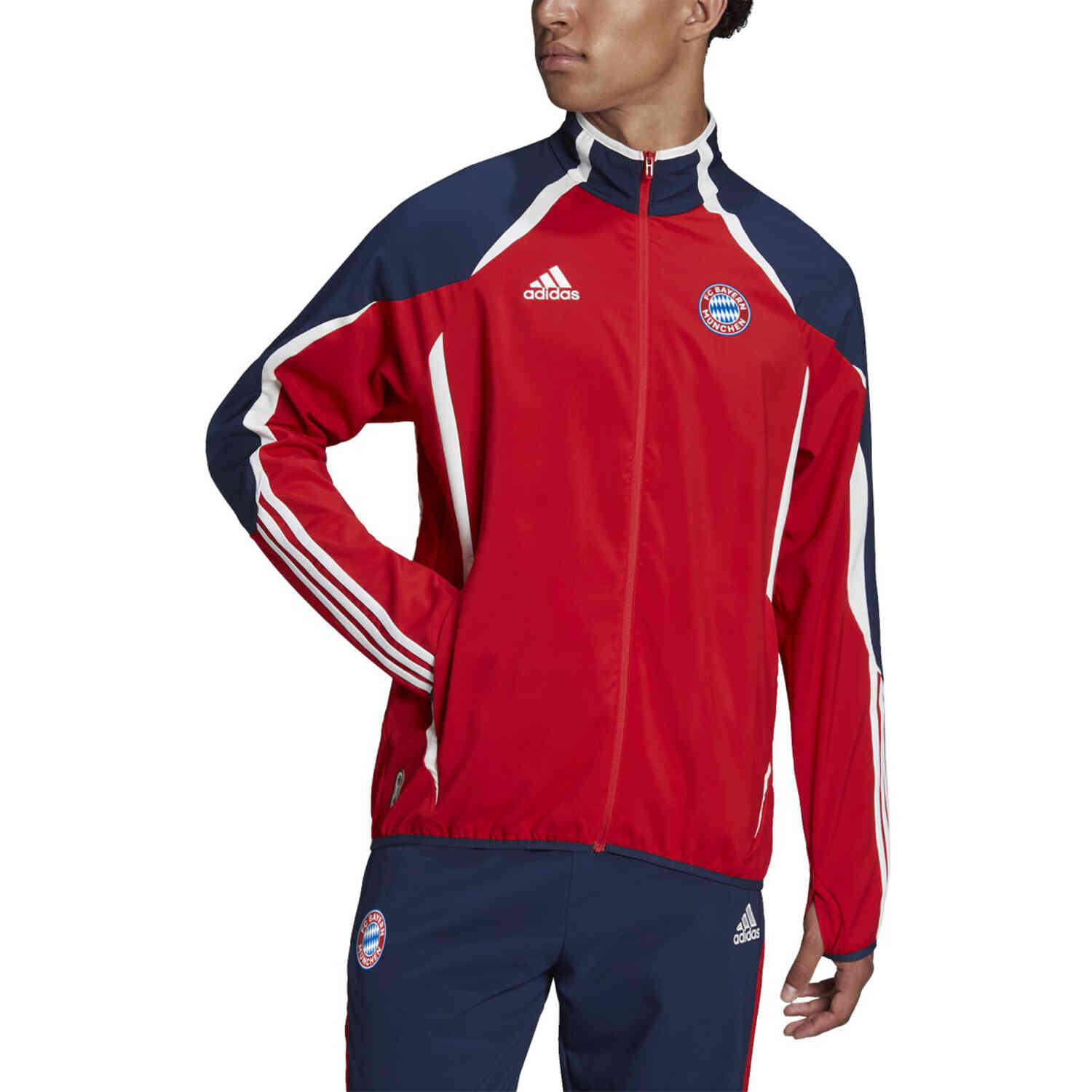 Momentum Zakenman Uitmaken adidas Bayern Munich Teamgeist Woven Jacket - FCB True Red & Night Indigo -  Soccer Master