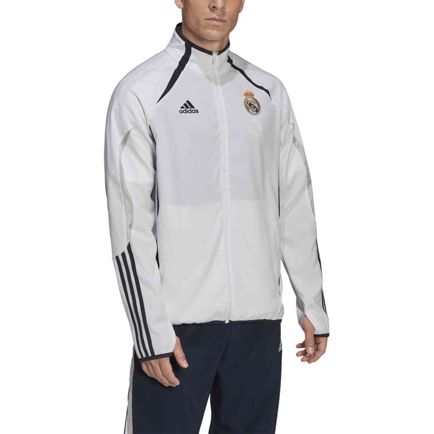 Sequía hardware fibra adidas Real Madrid Teamgeist Woven Jacket - White - Soccer Master