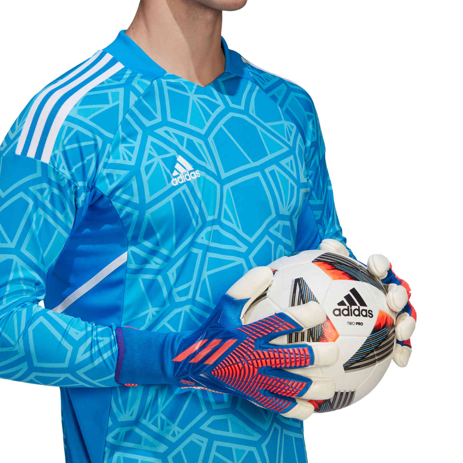 adidas Goalkeeper Gloves Predator Pro Al Rihla - White/Bright Cyan