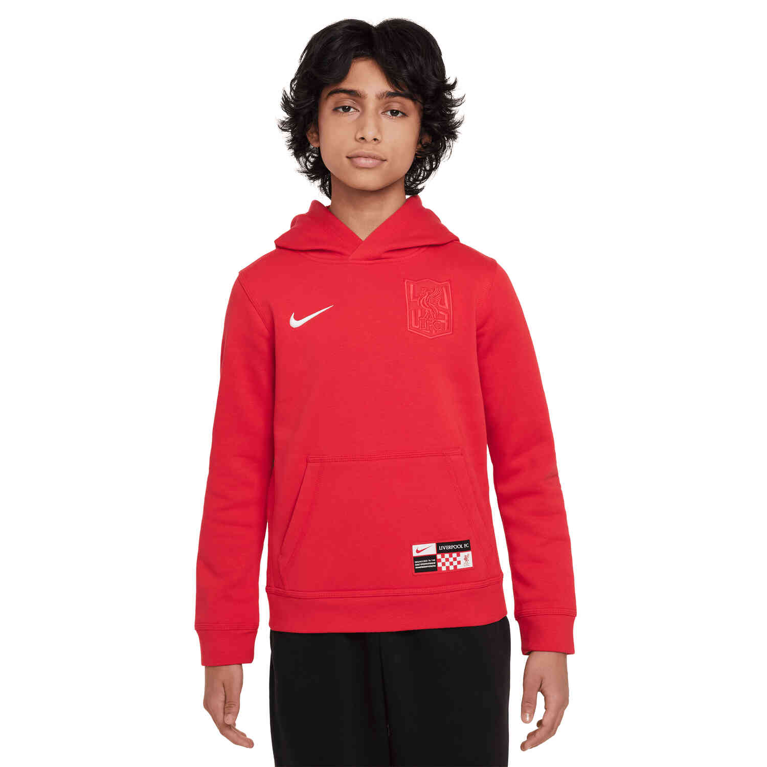 Kids Nike Liverpool Home NSW Club Hoodie Global Red Black Soccer Master