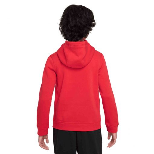Kids Nike Liverpool Home NSW Club Hoodie - Global Red/Black - Image 2