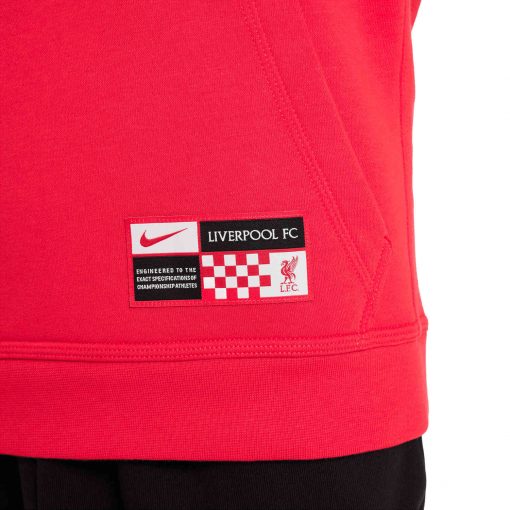 Kids Nike Liverpool Home NSW Club Hoodie - Global Red/Black - Image 4