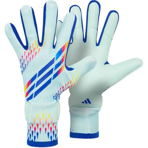 adidas X Speedportal Pro Goalkeeper Gloves - Clear Aqua, Solar Yellow & Power Blue