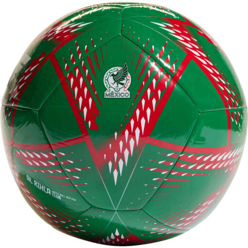 adidas Mexico Rihla Club Soccer Ball - Vivid Green, Scarlet & White