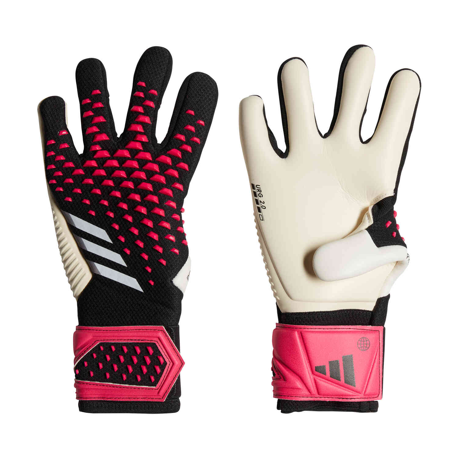 adidas PREDATOR 20 PRO HYBRID Soccer Goalkeeper Gloves | White-Orange