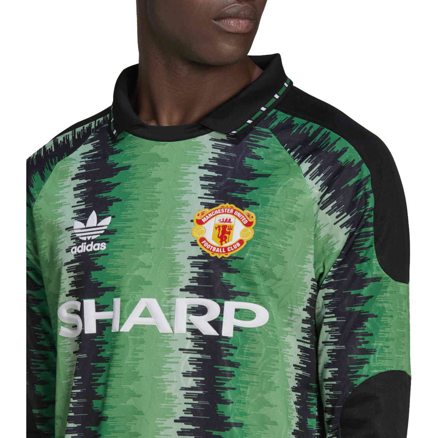 Men's adidas Originals Green Manchester United 90 Goalkeeper Replica Jersey