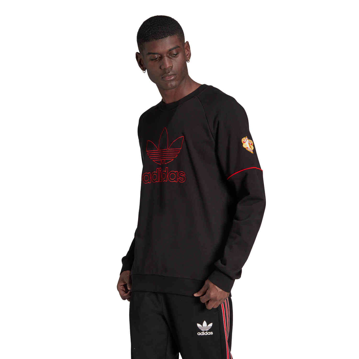 Krijt beddengoed Bestuiver adidas Originals Manchester United Graphic Crew Sweater - Black - Soccer  Master