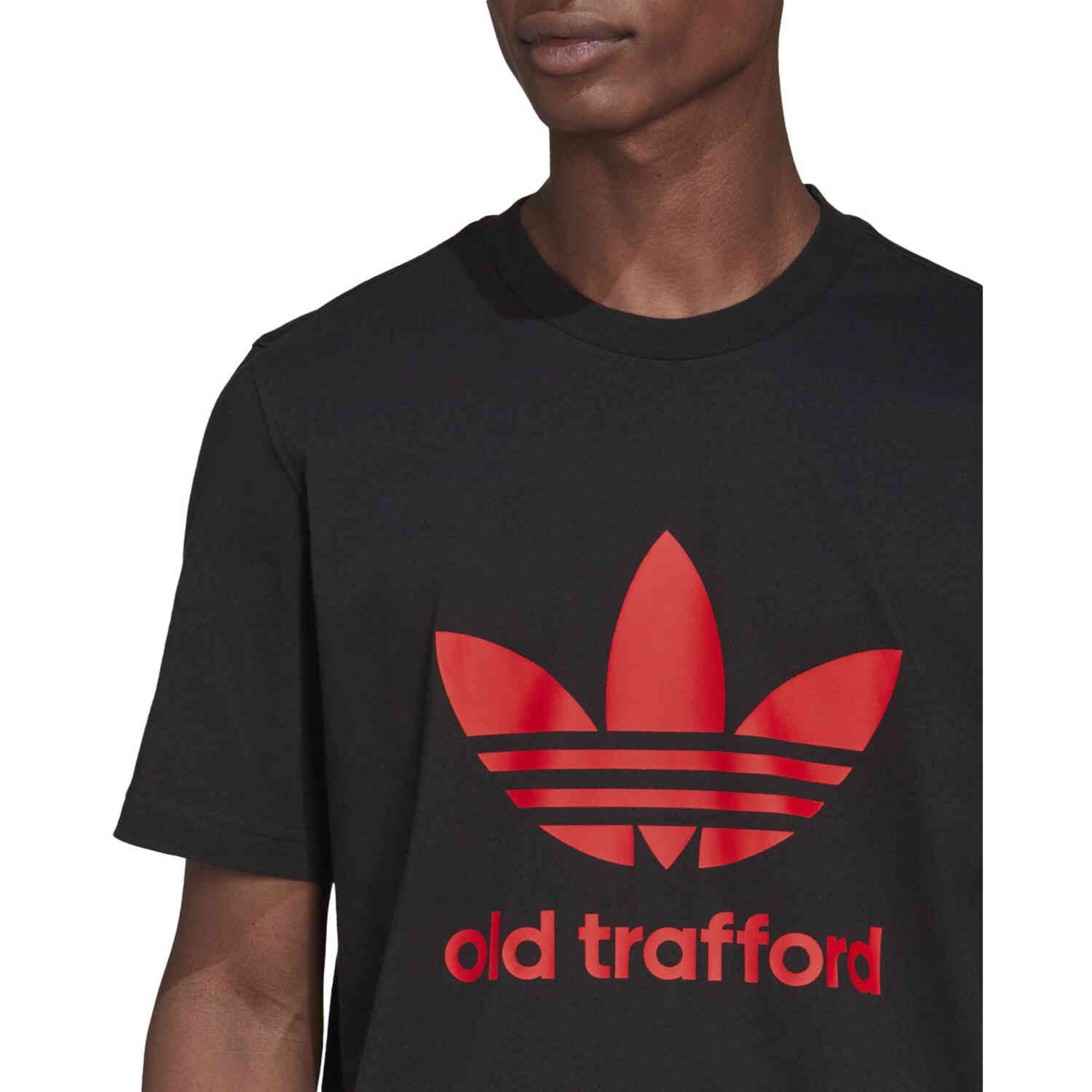 Red and black adidas top shirt