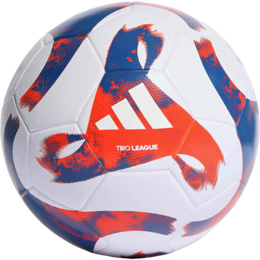 adidas Tiro League TSBE Soccer Ball - White & Royal Blue with Team Solar Red