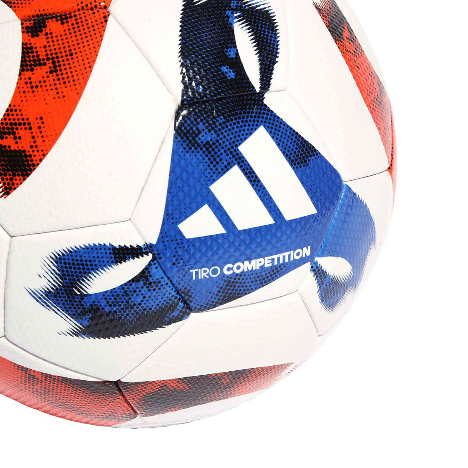 adidas Tiro Competition Soccer Ball White Black with Team Solar Red with Blue Soccer Master