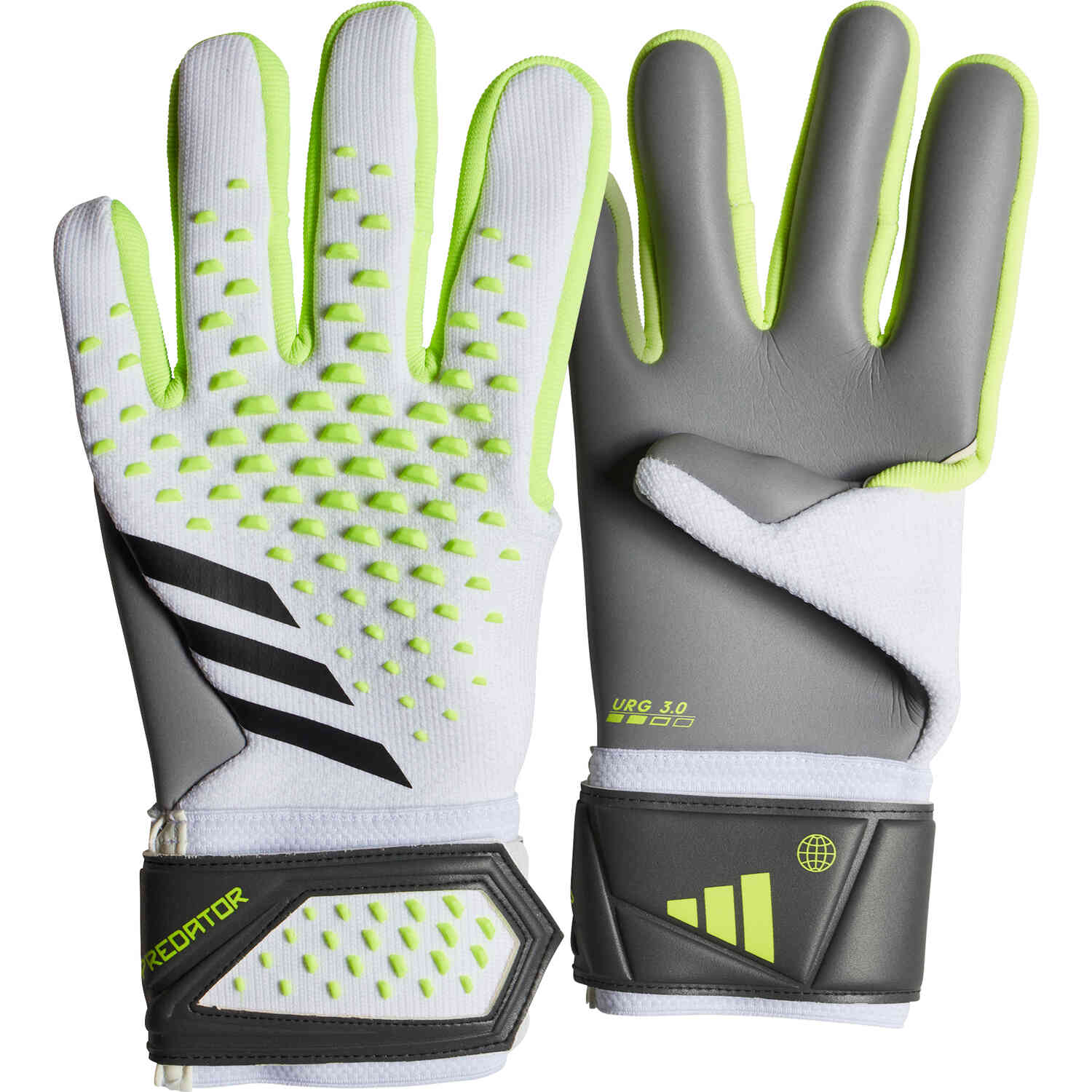 adidas Predator League Goalkeeper Gloves - White, Lucid Lemon