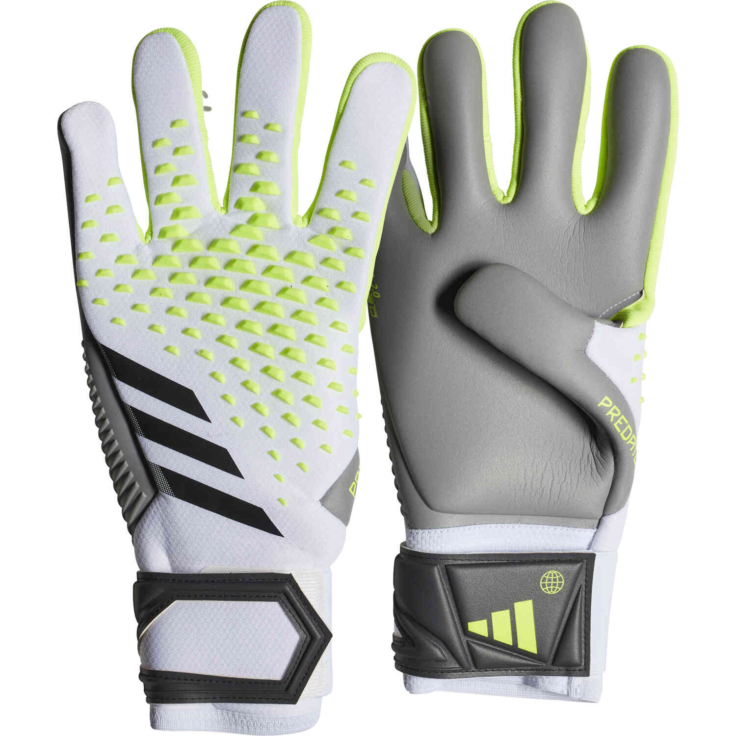 Adidas Predator Gloves Pro Hybrid Goalkeeper White/Lucid Lemon / 10