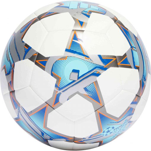adidas Champions League Training Training Soccer Ball - White & Silver Met. with Bright Cyan with Shock Purple2023 - Image 2