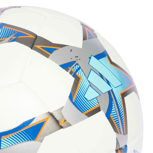 adidas Champions League Training Training Soccer Ball - White & Silver Met. with Bright Cyan with Shock Purple2023 - Image 4