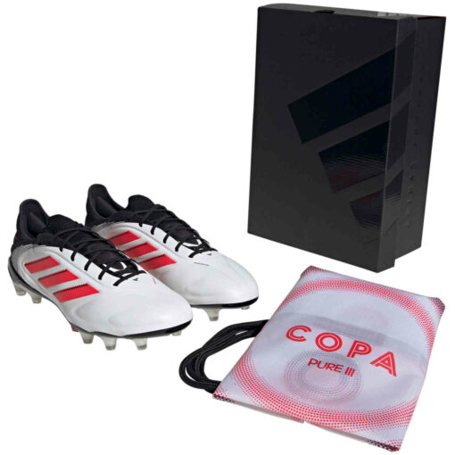 adidas Copa Pure III Elite FG - Ftwr White & Lucid Red with Core Black - Image 7