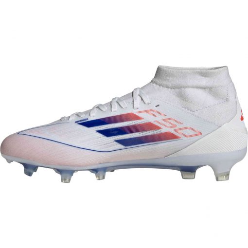 Womens adidas F50 Pro FG - Ftwr White & Lucid Blue with Solar Red - Image 2