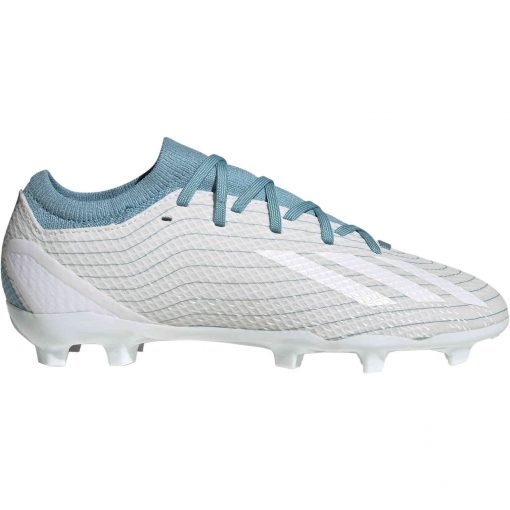 Kids adidas X Speedportal.3 Parley FG Firm Ground Soccer Cleats - White, Grey & Blue - Image 3