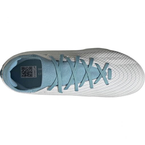 Kids adidas X Speedportal.3 Parley FG Firm Ground Soccer Cleats - White, Grey & Blue - Image 5