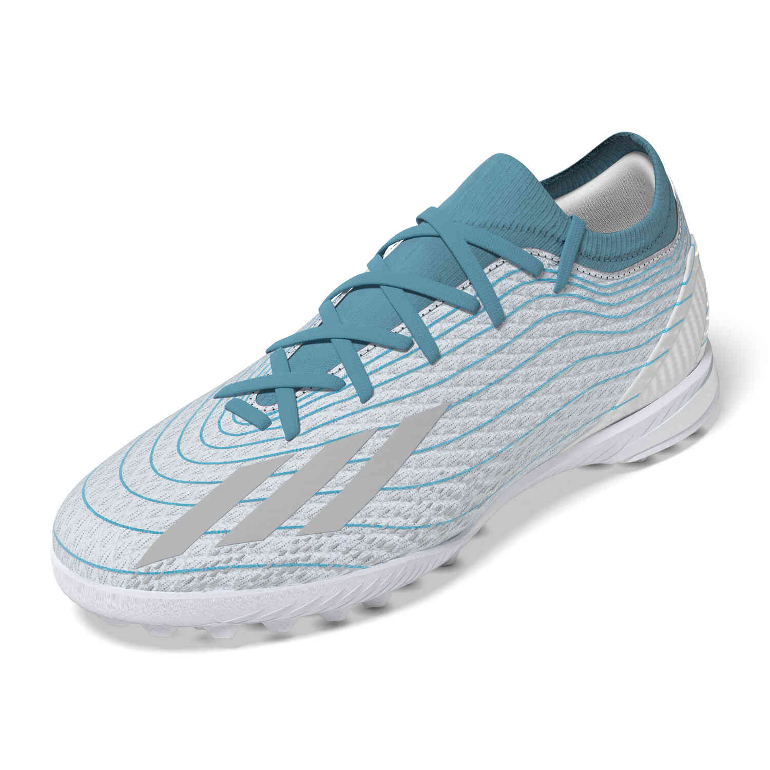 adidas Parley X Speedportal.3 TF Turf Soccer Shoes - Grey & Preloved Blue - Soccer Master