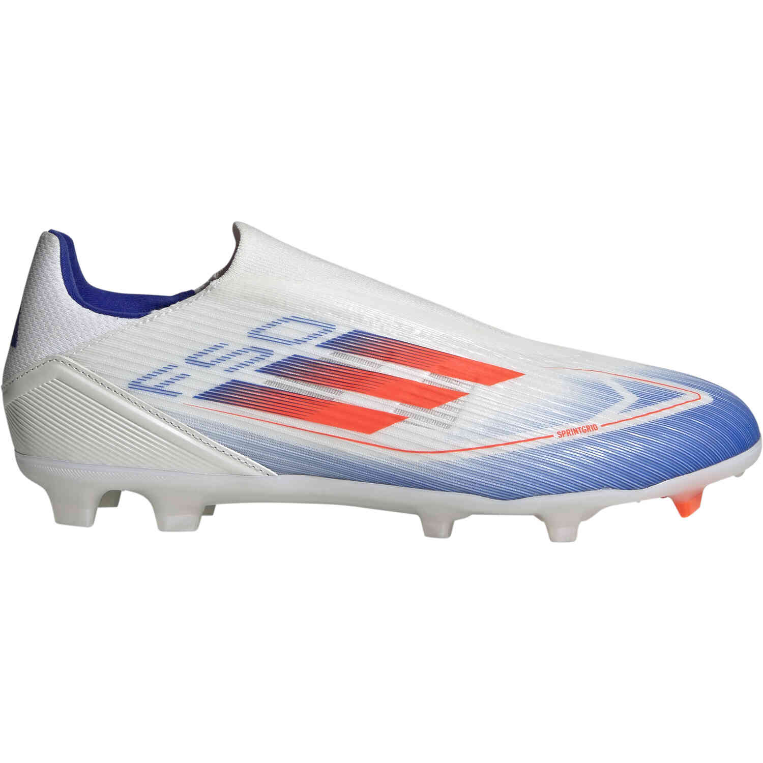 Adidas F50 Laceless League FG Ftwr white Solar red with Lucid blue Soccer Master