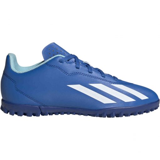 Kids adidas X Crazyfast.4 TF Turf Soccer Shoes - Bright Royal, White & Power Red - Image 3