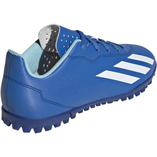 Kids adidas X Crazyfast.4 TF Turf Soccer Shoes - Bright Royal, White & Power Red - Image 4