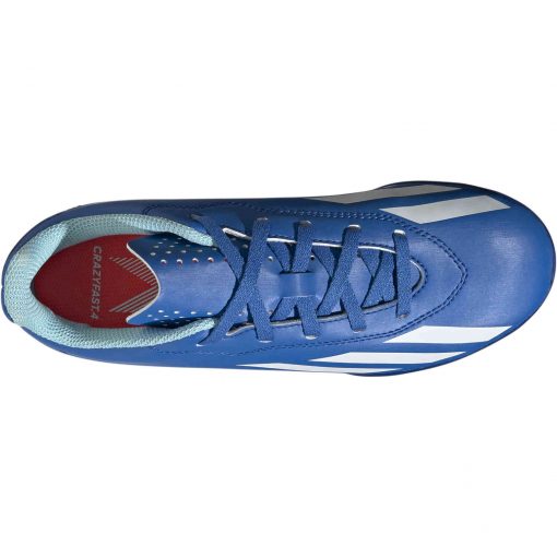 Kids adidas X Crazyfast.4 TF Turf Soccer Shoes - Bright Royal, White & Power Red - Image 5