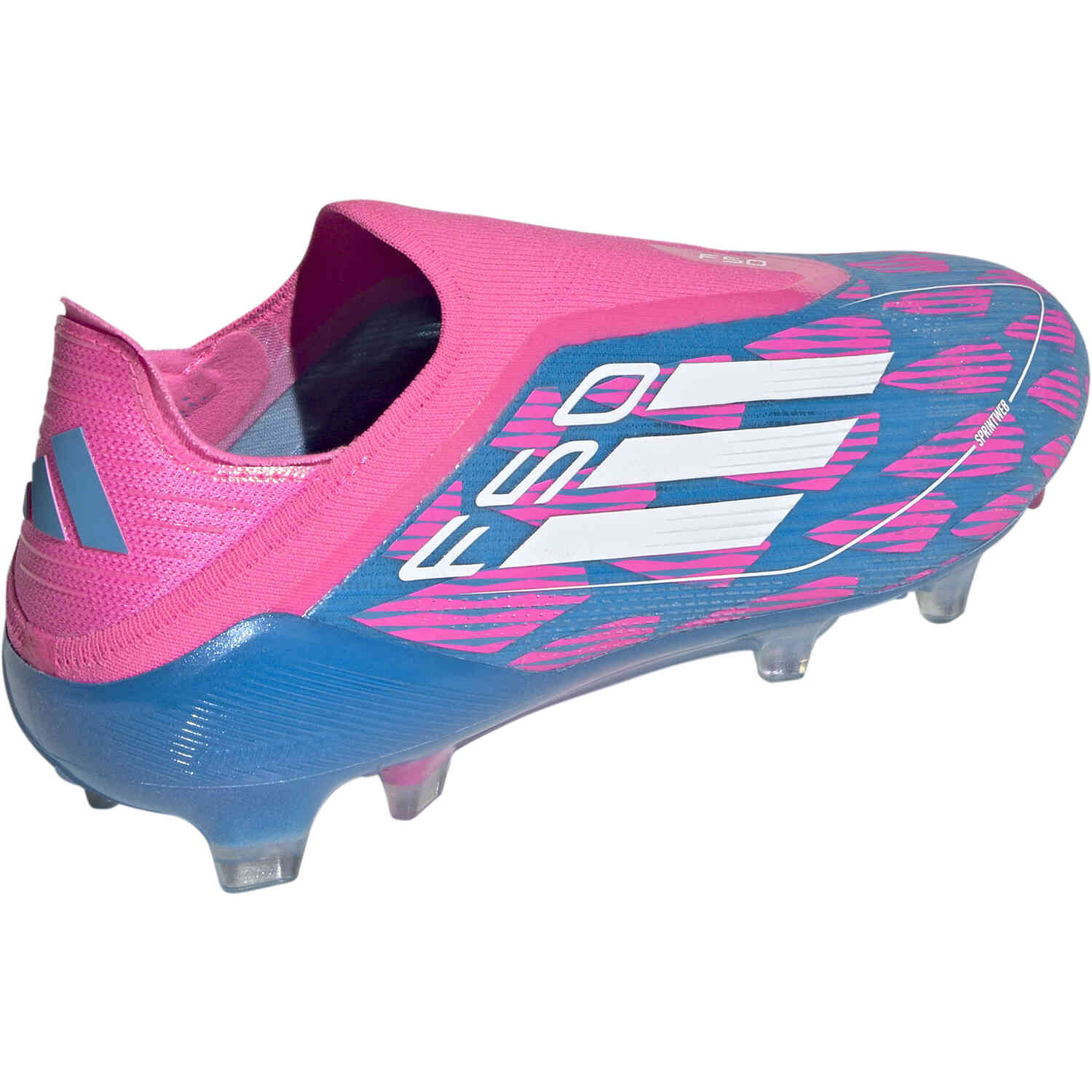 Adidas F50 Laceless Elite FG Solar Blue Ftwr White with Solar Pink Soccer Master