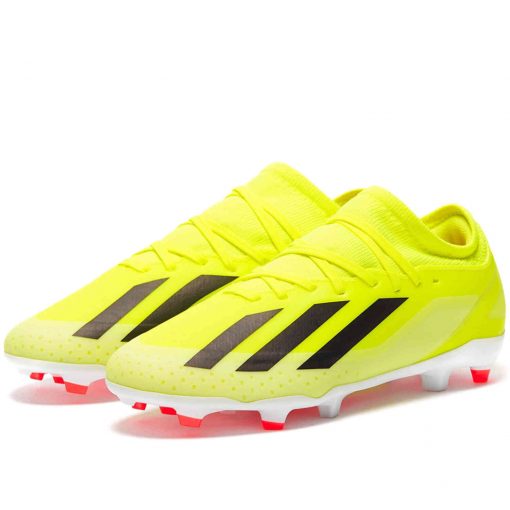 Kids adidas X Crazyfast League FG Firm Ground Soccer Cleats - Team Solar Yellow 2, Core Black & White