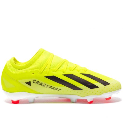 Kids adidas X Crazyfast League FG Firm Ground Soccer Cleats - Team Solar Yellow 2, Core Black & White - Image 3