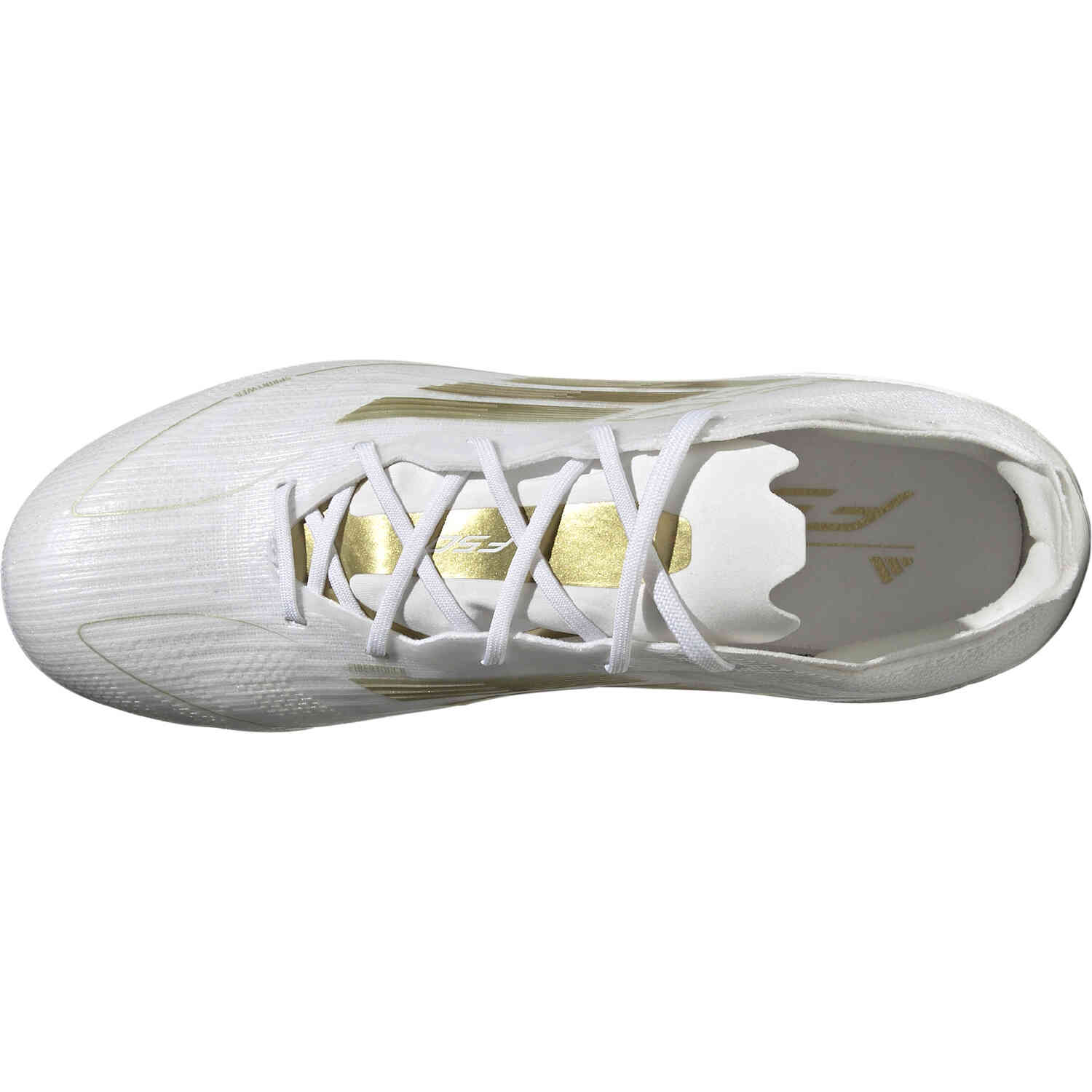 Kids Adidas F50 Pro FG - Ftwr White & Gold Met. with Ftwr