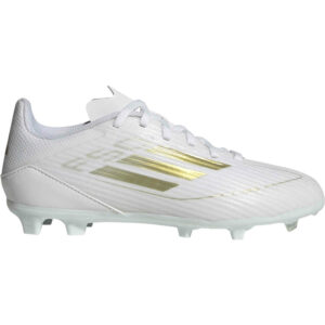 Kids Adidas F50 League FG Ftwr White Gold Met. with Ftwr White Soccer Master