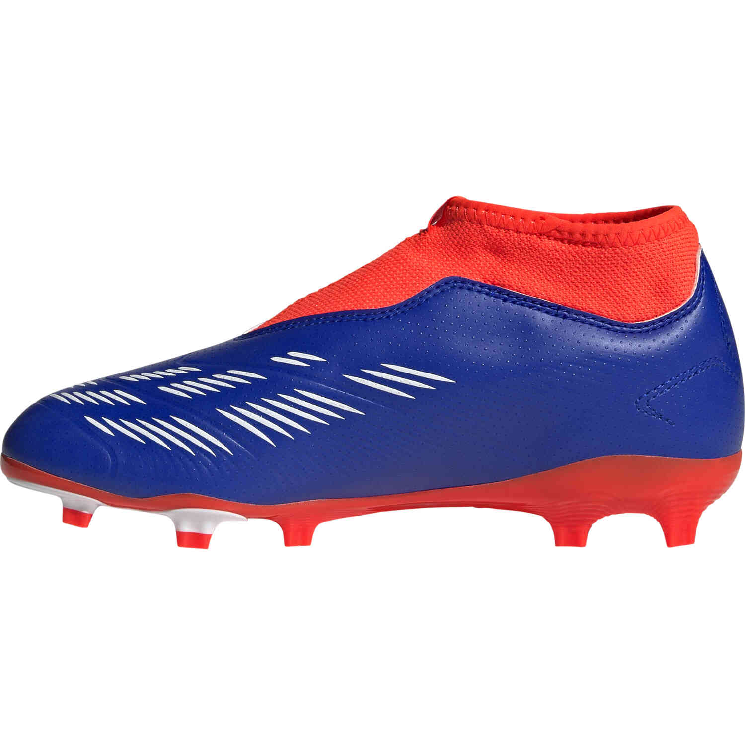 Kids adidas Predator Laceless League FG Lucid Blue Ftwr White with Solar Red Soccer Master