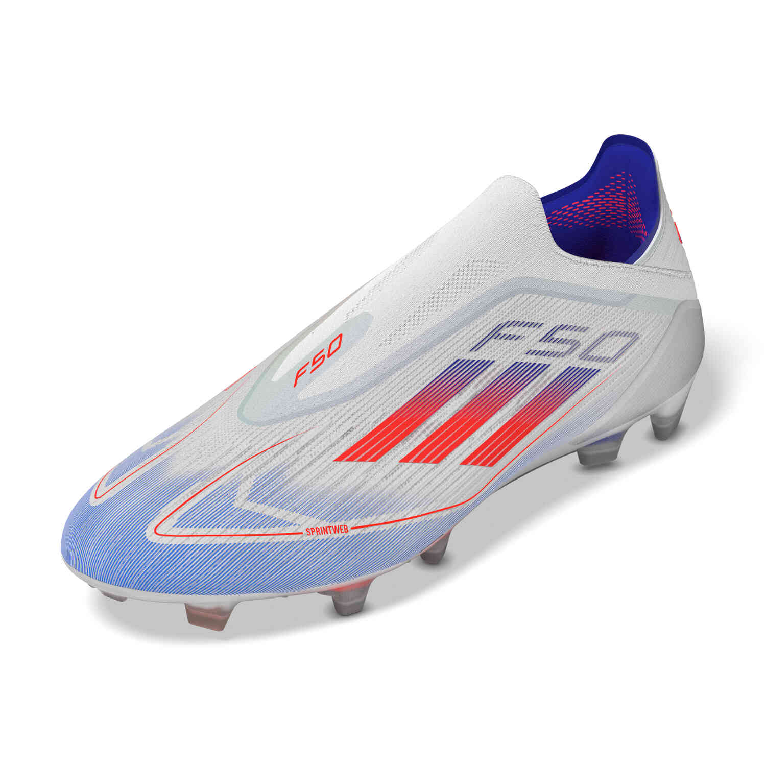 Adidas F50 Laceless Elite FG Ftwr white Solar red with Lucid blue Soccer Master