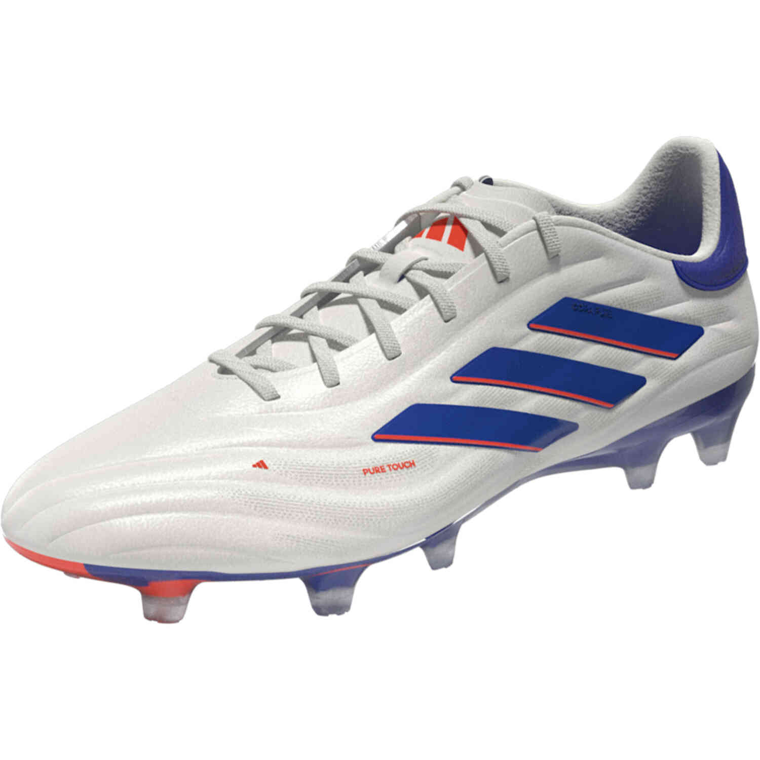 Red white and blue adidas cleats top